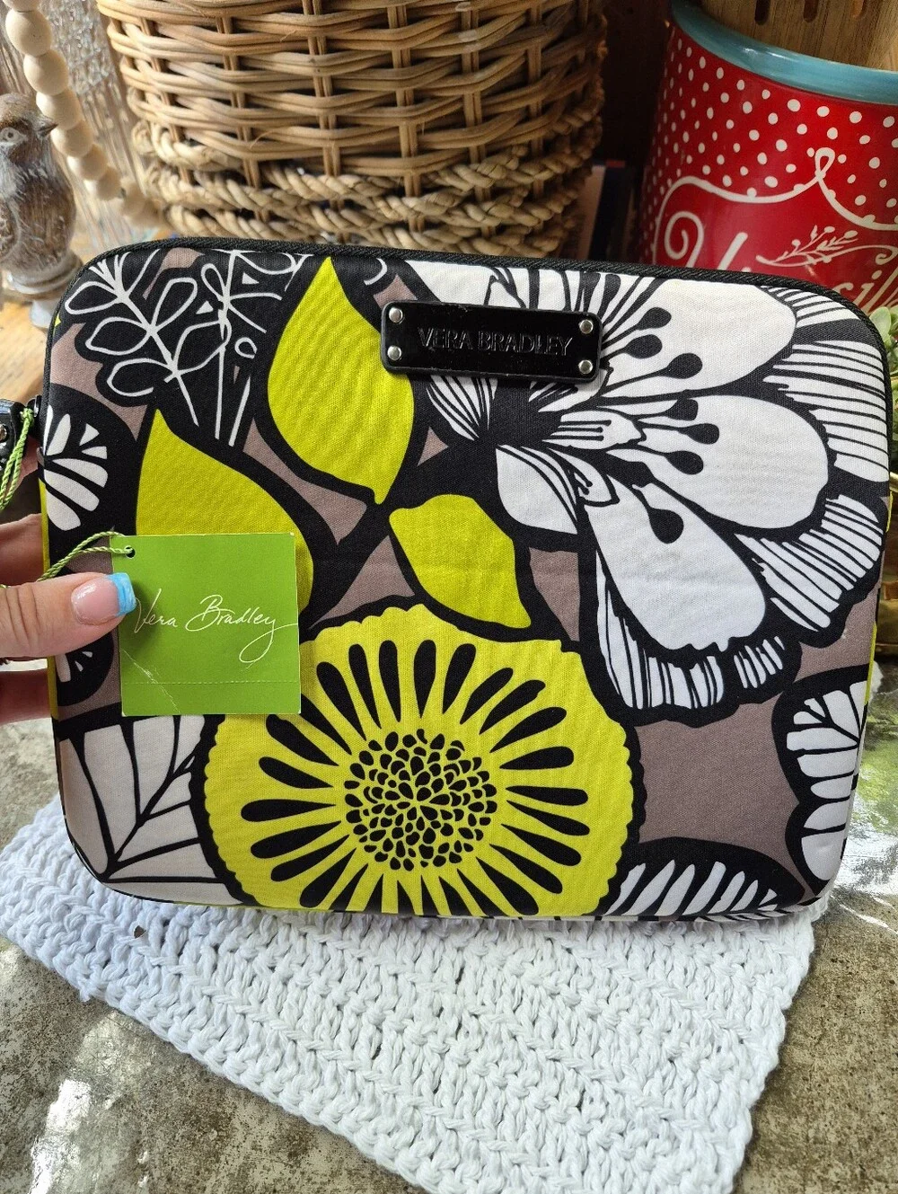 New Vera Bradley Citron Floral Neoprene Tablet Sleeve Cover NWT